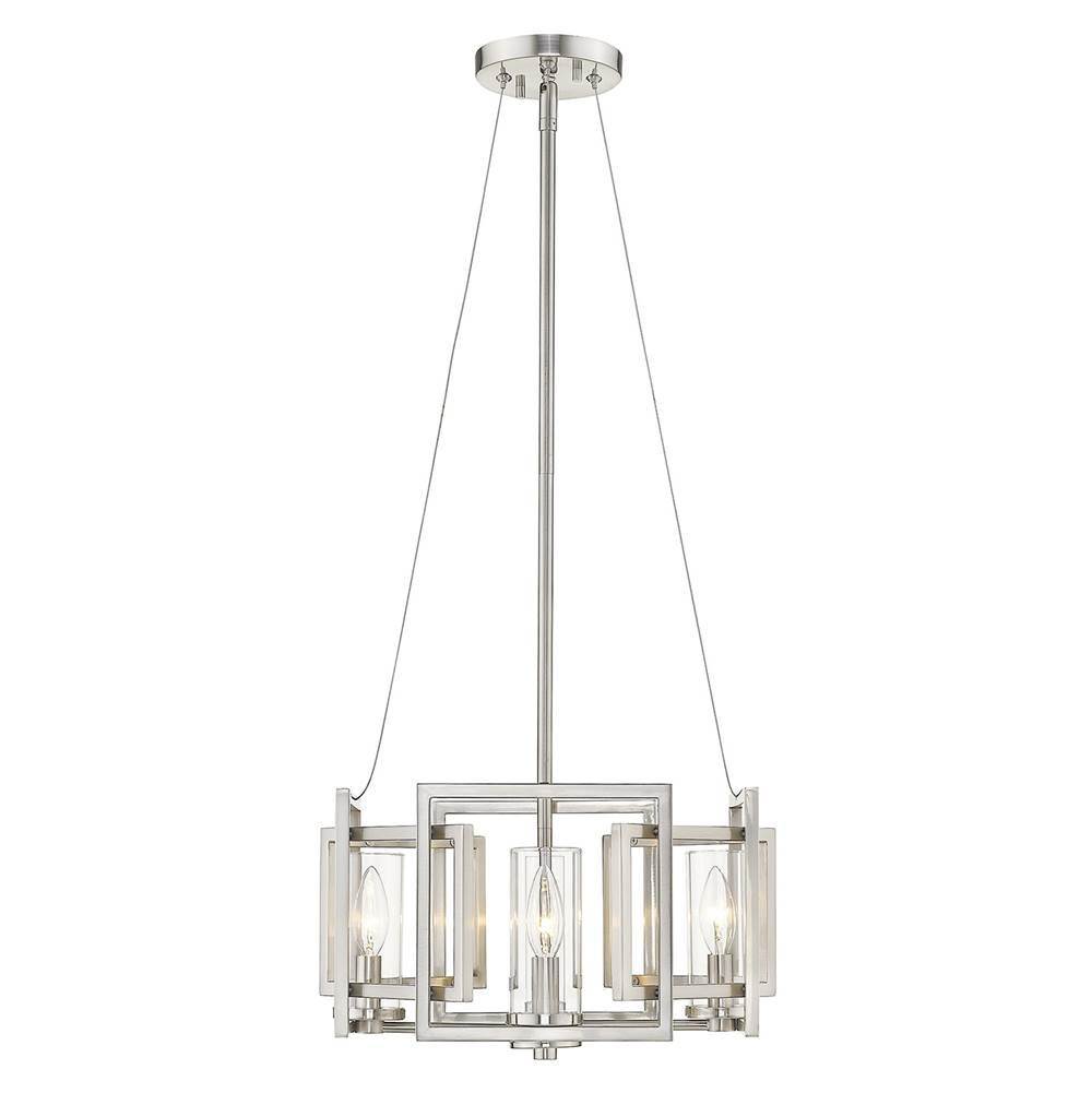 Golden Lighting Marco 4 Light Pendant (Convertible) in Pewter with Clear Glass