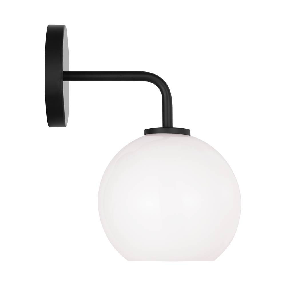 Generation Lighting Orley Transitional Dimmable Indoor 1-Light Vanity Light In A Midnight Black Finish With A Clear Glass Shade