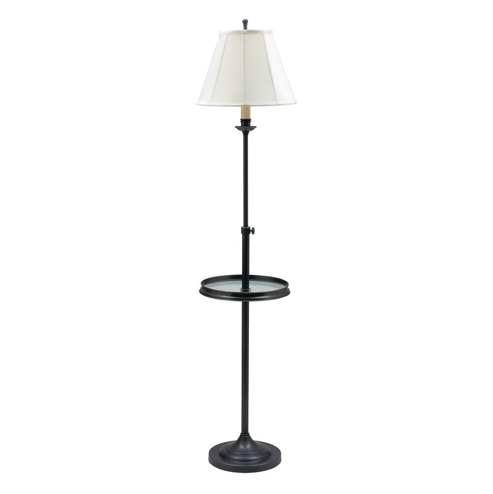 House Of Troy Club Adjustable Oil Rubbed Bronze Floor Lamp with glass table