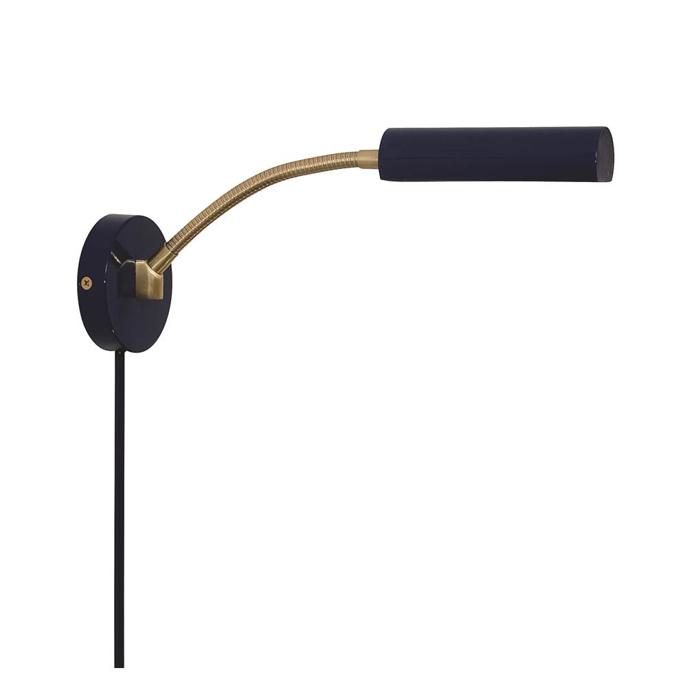 House Of Troy Fusion Flex Wall Swing Lamp Navy Blue/Satin Brass With 30'' Cord Cover