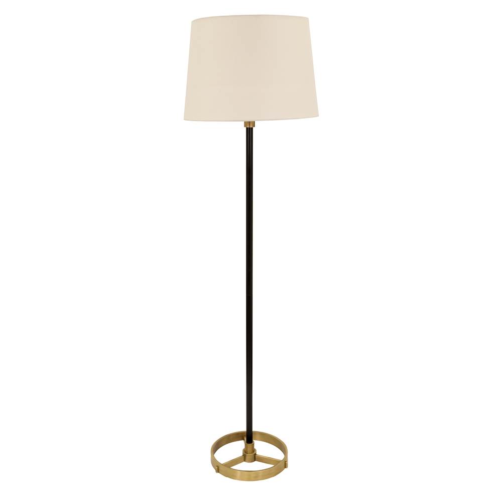 House Of Troy 62'' Morgan Floor Lamp in Black with Antique Brass