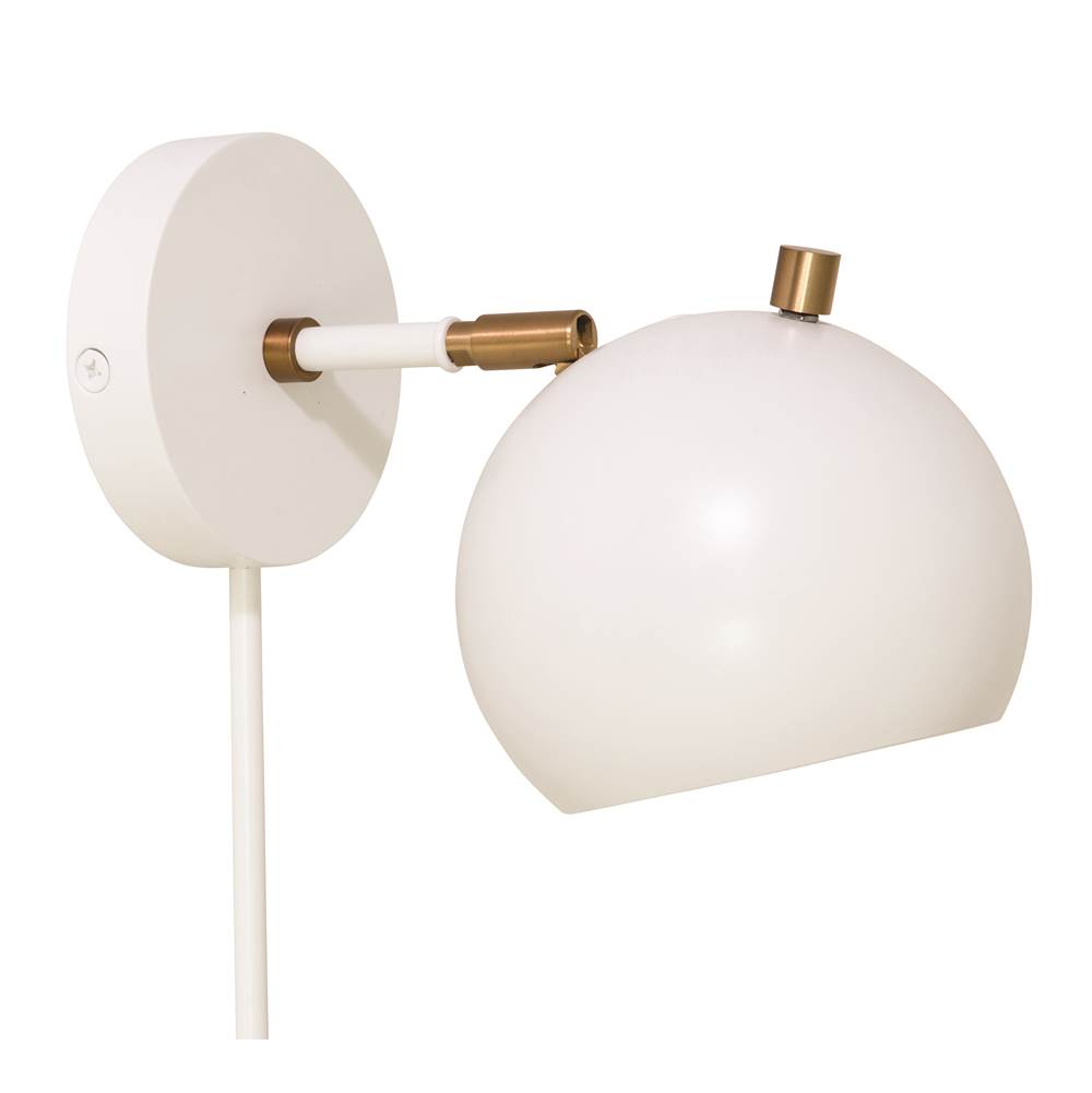 House Of Troy Orwell LED Wall Lamp in White with Weathered Brass Accents