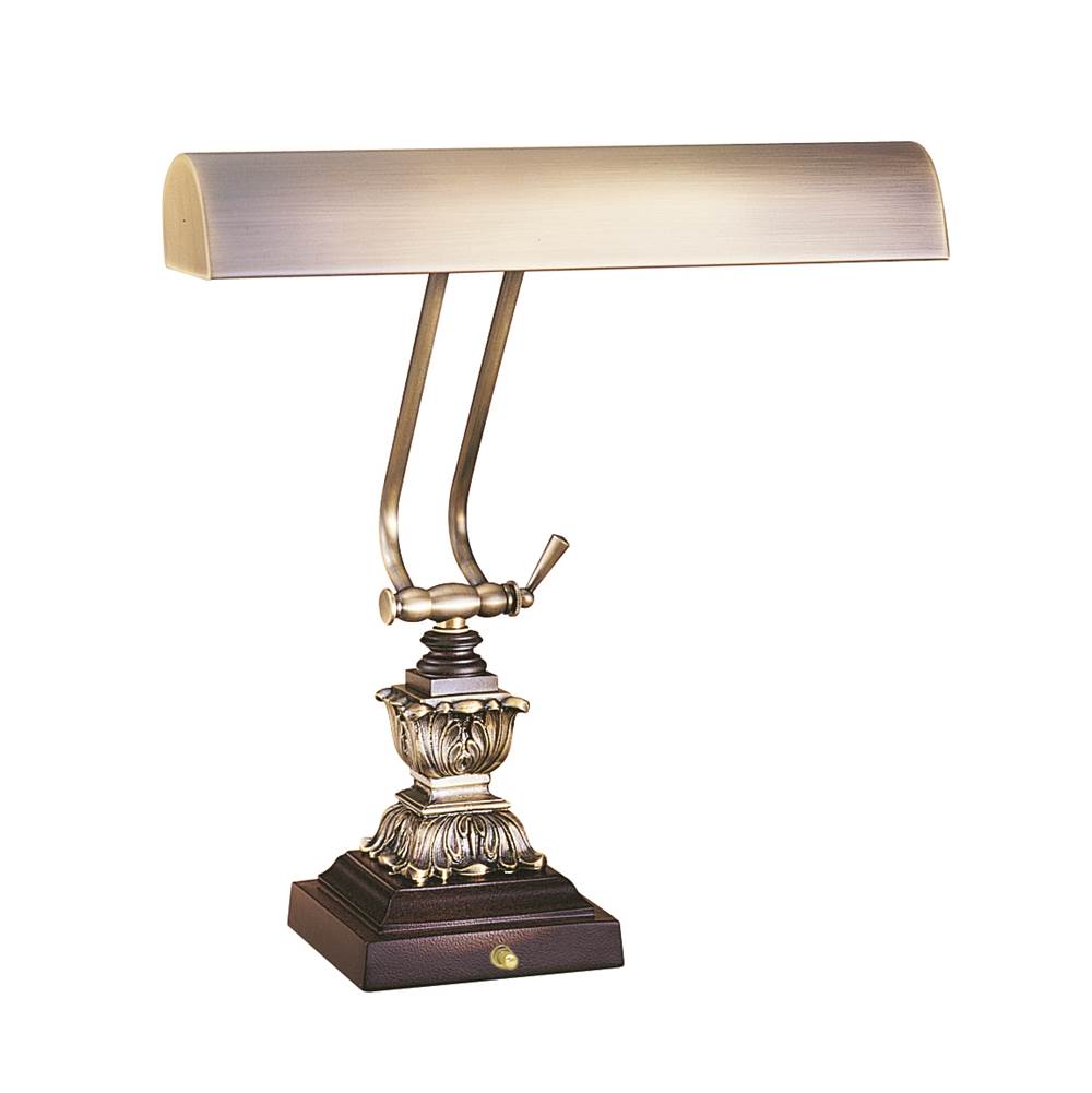 House Of Troy Desk/Piano Lamp 14'' Antique Brass with Cordovan Accents