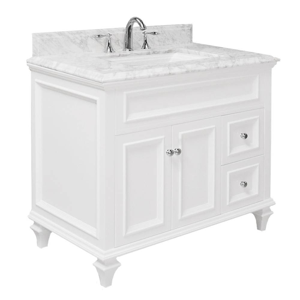 Icera Stone Top 36-in Carrara Marble, Small Sink Cutout
