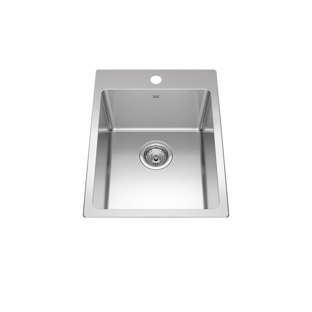 Kindred Canada Brookmore 16-in LR x 20.9-in FB Drop in Single Bowl Stainless Steel Kitchen Sink