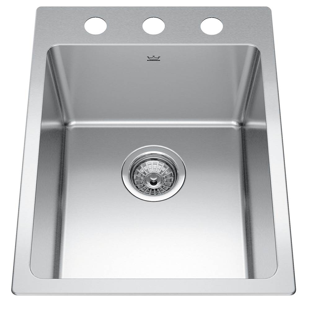 Kindred Canada Brookmore 16-in LR x 20.9-in FB Drop in Single Bowl Stainless Steel Kitchen Sink