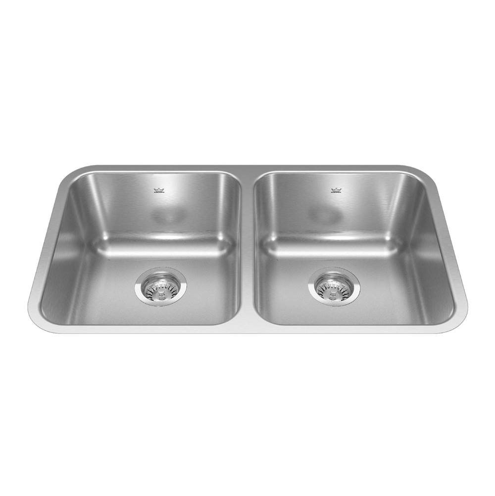 Kindred Canada Reginox 30.88-in LR x 17.75-in FB Undermount Double Bowl Stainless Steel Kitchen Sink