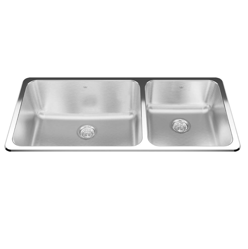 Kindred Canada Kindred Utility Collection41.5-in LR x 19.38-in FB Drop In Double Bowl Stainless Steel Laundry Sink