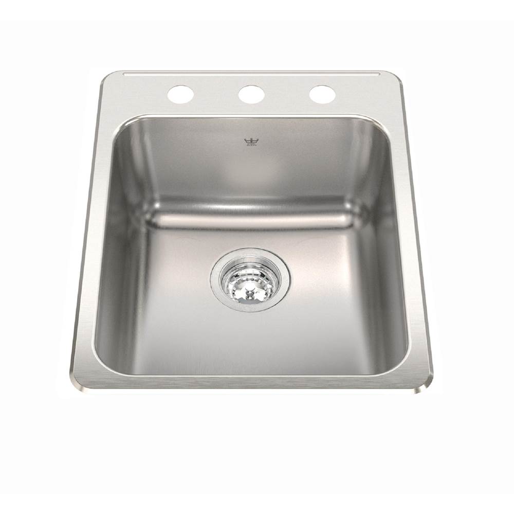 Kindred Canada Steel Queen 17.25-in LR x 22-in FB Drop In Single Bowl 3-Hole Stainless Steel Kitchen Sink