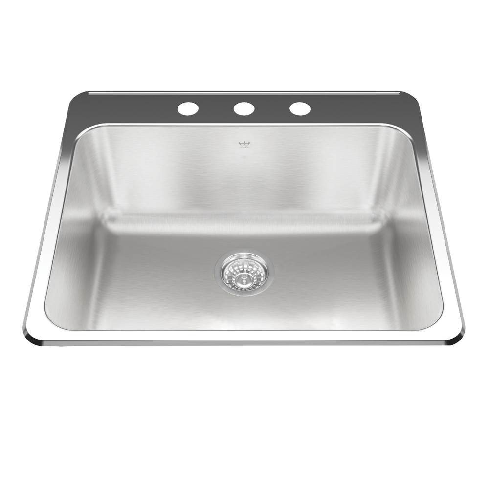 Kindred Canada Kindred Utility Collection 25.25-in LR x 22-in FB Drop In Single Bowl 3-Hole Stainless Steel Laundry Sink
