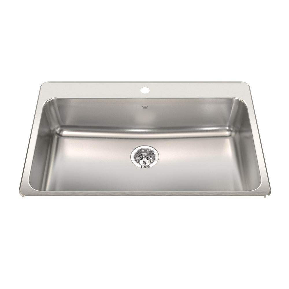 Kindred Canada Steel Queen 33.38-in LR x 22-in FB Drop In Single Bowl 1-Hole Stainless Steel Kitchen Sink