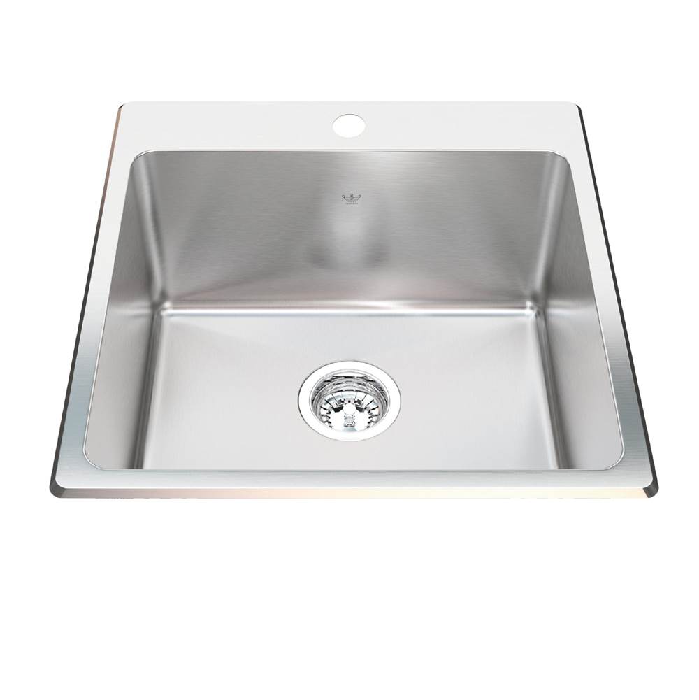 Kindred Canada Kindred Utility Collection 20.13-in LR x 20.56-in FB Dualmount Single Bowl 1-Hole Stainless Steel Laundry Sink