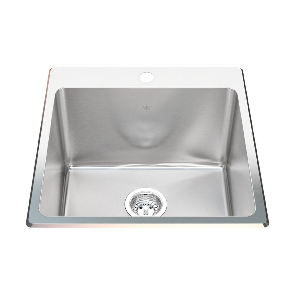 Kindred Canada Kindred Utility Collection 20.13-in LR x 20.56-in FB Dualmount Single Bowl 1-Hole Stainless Steel Laundry Sink