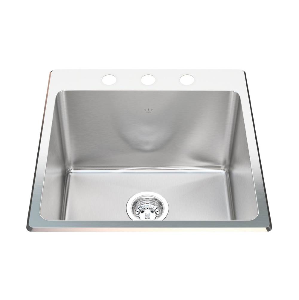 Kindred Canada Kindred Utility Collection 20.13-in LR x 20.56-in FB Dualmount Single Bowl 3-Hole Stainless Steel Laundry Sink