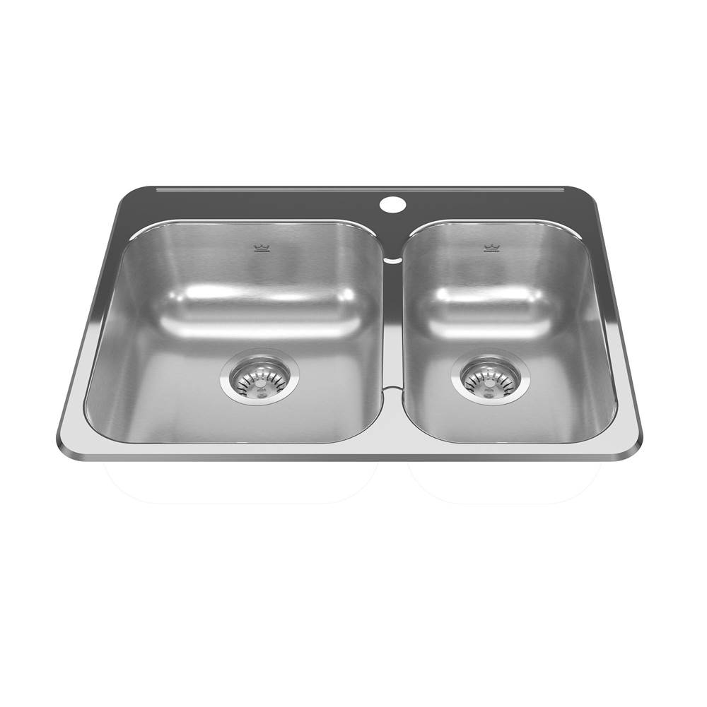 Kindred Canada Reginox 27.25-in LR x 20.56-in FB Drop In Double Bowl Stainless Steel Kitchen Sink