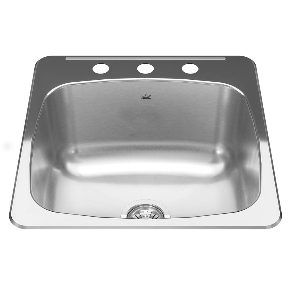 Kindred Canada Reginox 20.13-in LR x 20.56-in FB Drop In Single Bowl 3-Hole Stainless Steel Laundry Sink