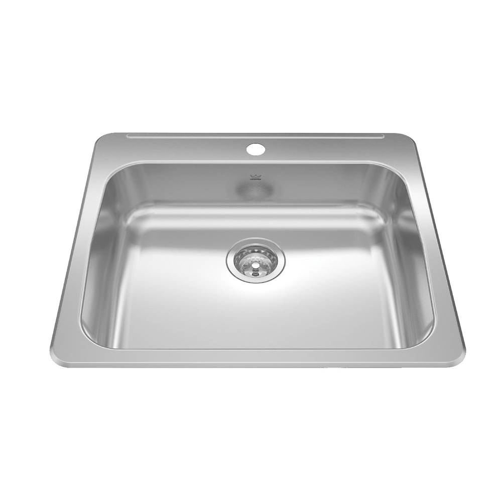 Kindred Canada Reginox 25.62-in LR x 22-in FB Drop In Single Bowl 1-Hole Stainless Steel ADA Kitchen Sink