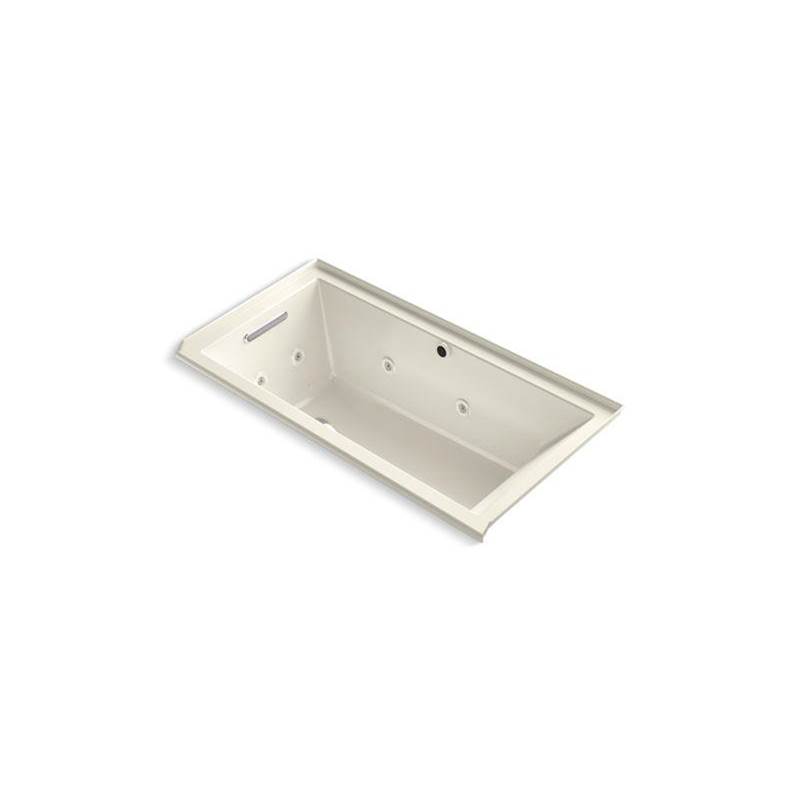 Kohler Underscore® 60'' x 30'' Heated BubbleMassage™ air bath with whirlpool, alcove, left drain