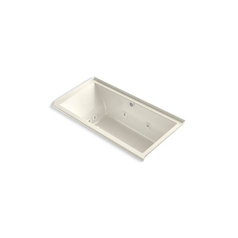 Kohler Underscore® 60'' x 30'' Heated BubbleMassage™ air bath with whirlpool, alcove, right drain
