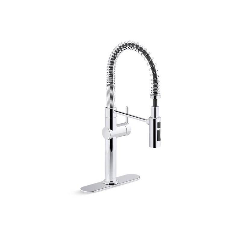 Kohler Crue® Semi-professional kitchen sink faucet with three-function sprayhead