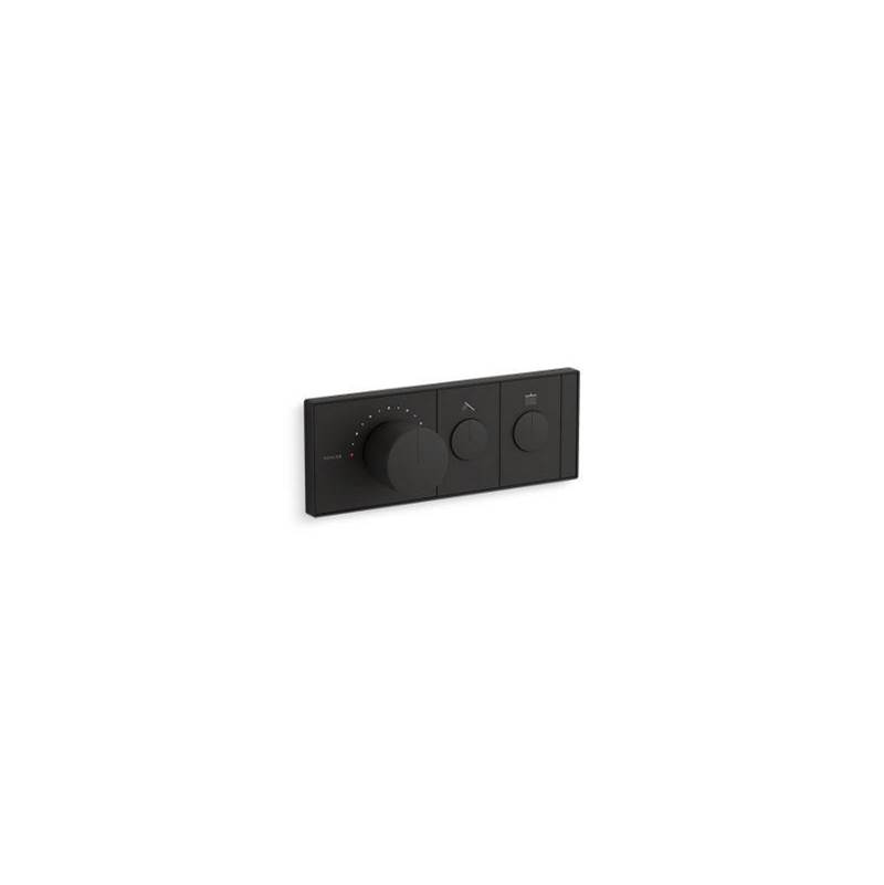 Kohler Anthem™ Two-outlet thermostatic valve control panel with recessed push buttons