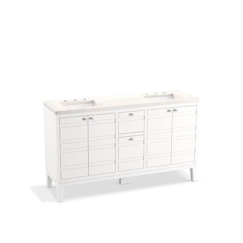 Kohler Helst™ 60'' bathroom vanity cabinet with sinks and quartz top