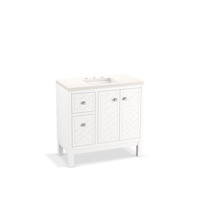Kohler Beauxline® 36'' bathroom vanity cabinet with sink and quartz top