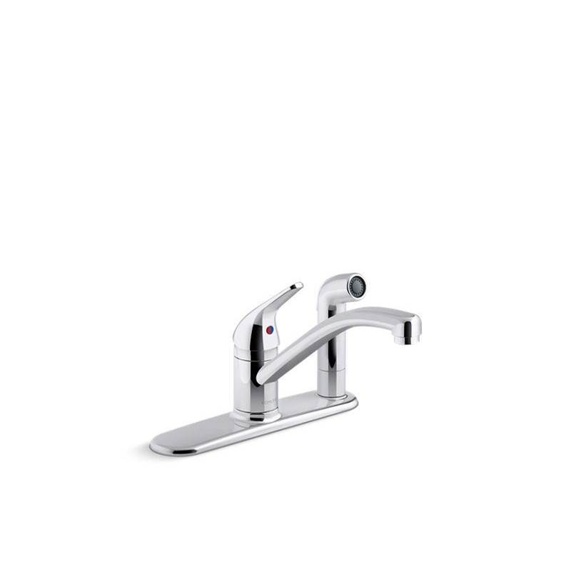 Kohler Jolt™ Single-handle kitchen sink faucet with side sprayer