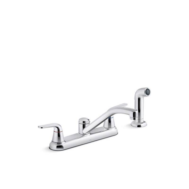 Kohler Jolt™ Two-handle kitchen sink faucet with side sprayer