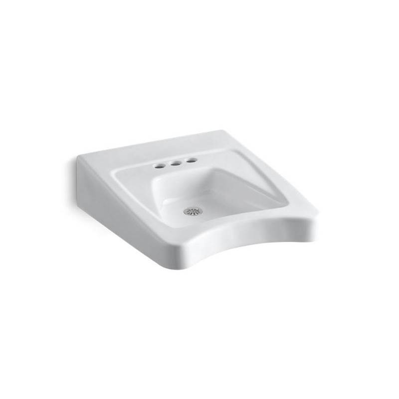 Kohler Morningside™ 20'' x 27'' mount/concealed arm carrier wheelchair bathroom sink with 4'' centerset faucet holes