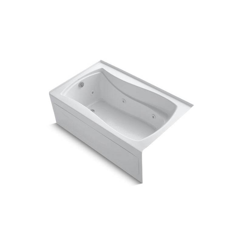 Kohler Mariposa® 60'' x 36'' alcove whirlpool bath with Bask® heated surface, integral apron, and left-hand drain