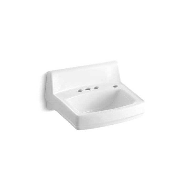 Kohler Greenwich™ 20-3/4'' x 18-1/4'' wall-mount/concealed arm carrier bathroom sink with 4'' centerset faucet holes, no overflow and right-hand soap dispenser hole