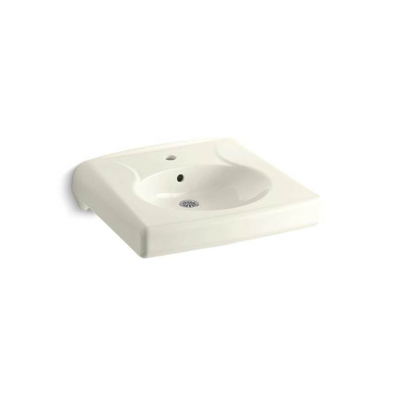 Kohler Brenham™ Wall-mount or concealed carrier arm mount commercial bathroom sink with single faucet hole