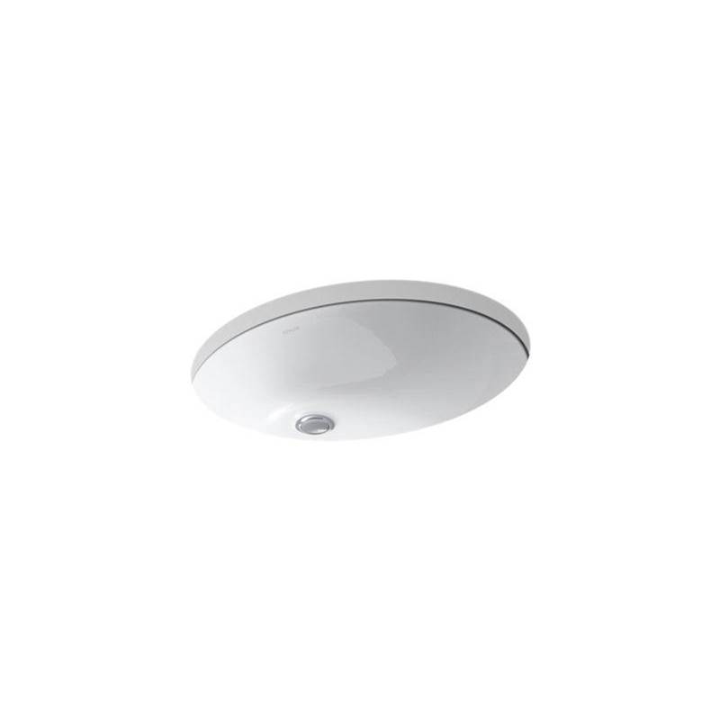 Kohler Caxton® 21-1/4'' oval undermount bathroom sink with glazed underside, no overflow