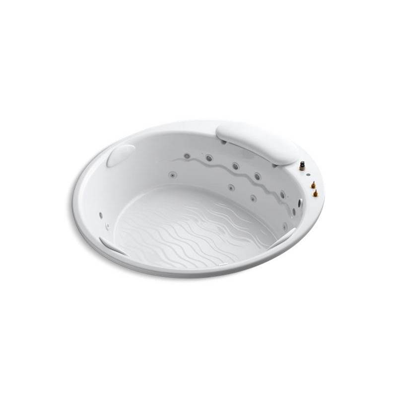 Kohler RiverBath® 75'' x 75'' drop-in whirlpool with chromatherapy and heater without jet trim