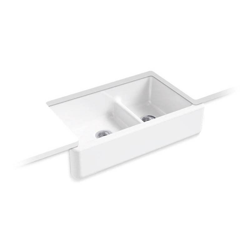 Kohler Whitehaven® Smart Divide® 35-3/4'' undermount double-bowl farmhouse kitchen sink