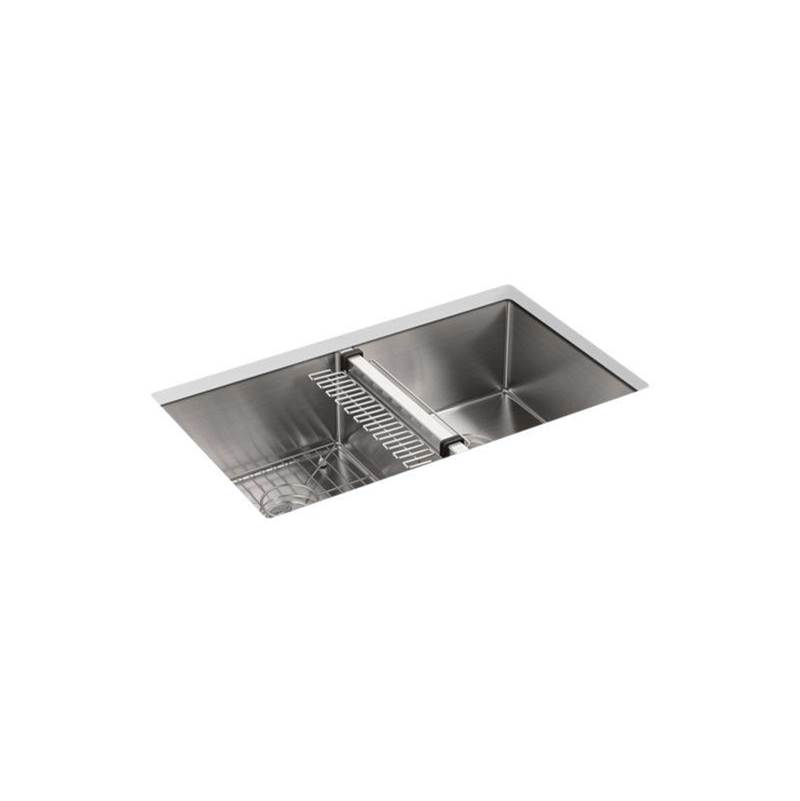 Kohler Strive® 32'' undermount double-bowl kitchen sink with accessories