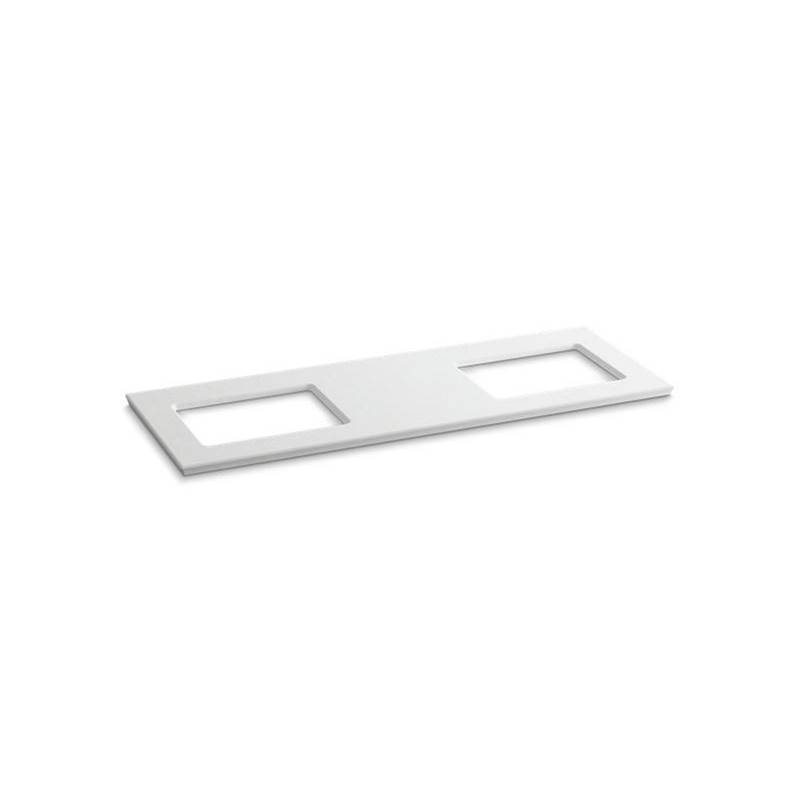 Kohler Solid/Expressions® 61'' vanity top with double Verticyl® rectangular cutout