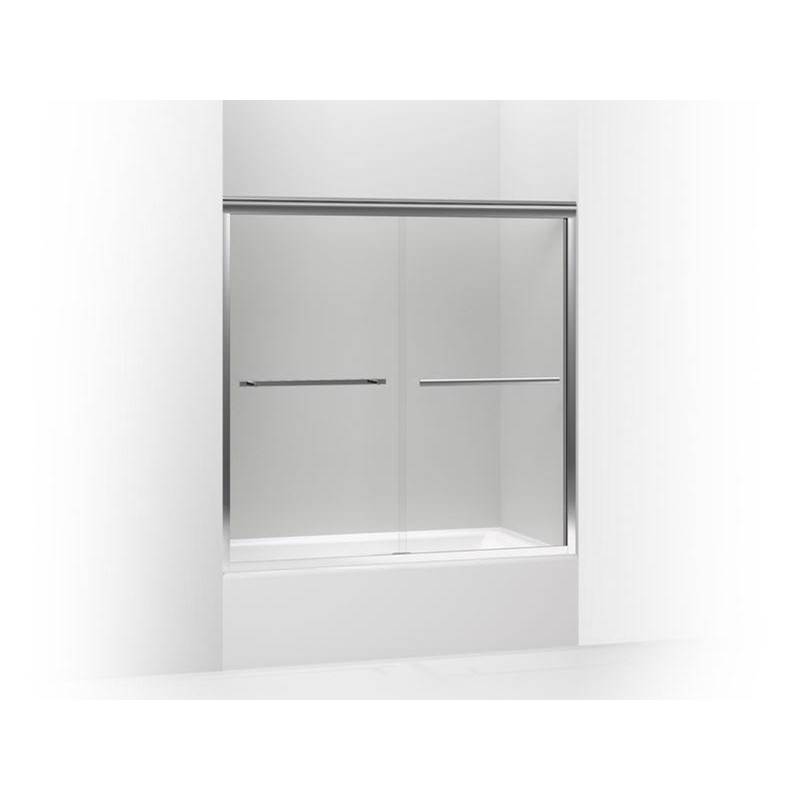 Kohler Gradient® sliding bath door, 58-1/16'' H x 59-5/8'' W, with 1/4'' thick Crystal Clear glass