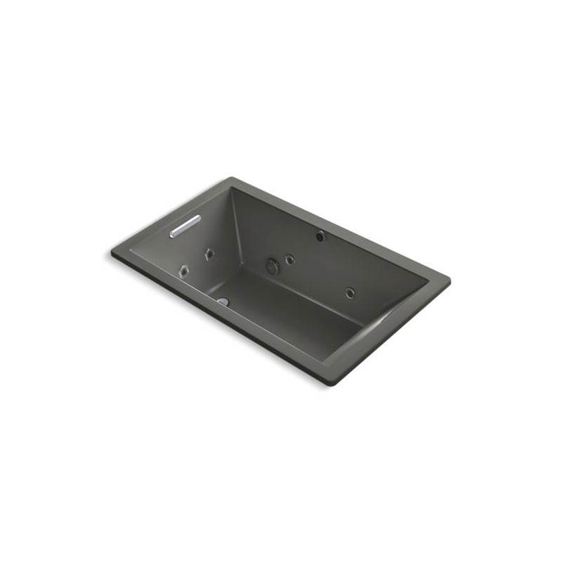 Kohler Underscore® 60'' x 36'' Heated BubbleMassage™ air bath with whirlpool, end drain