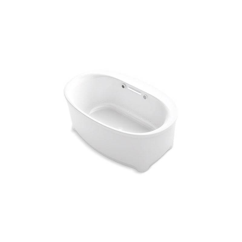 Kohler Underscore Oval 60-in X 36-in Heated Bubblemassage Air Bath With Bask, Center Drain