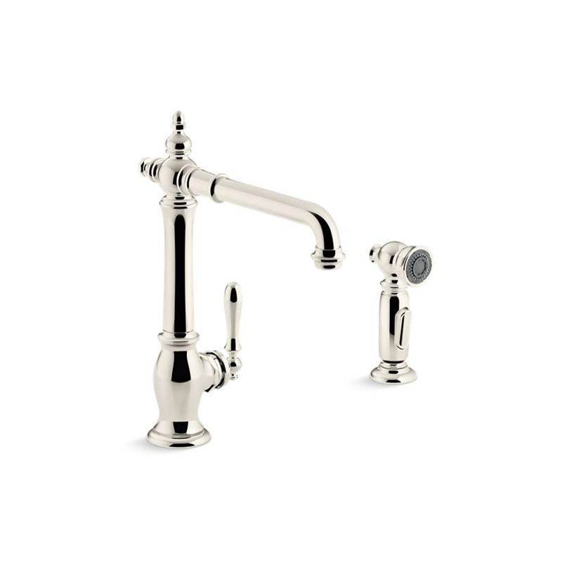 Kohler Artifacts® Single-handle kitchen sink faucet with sidesprayer