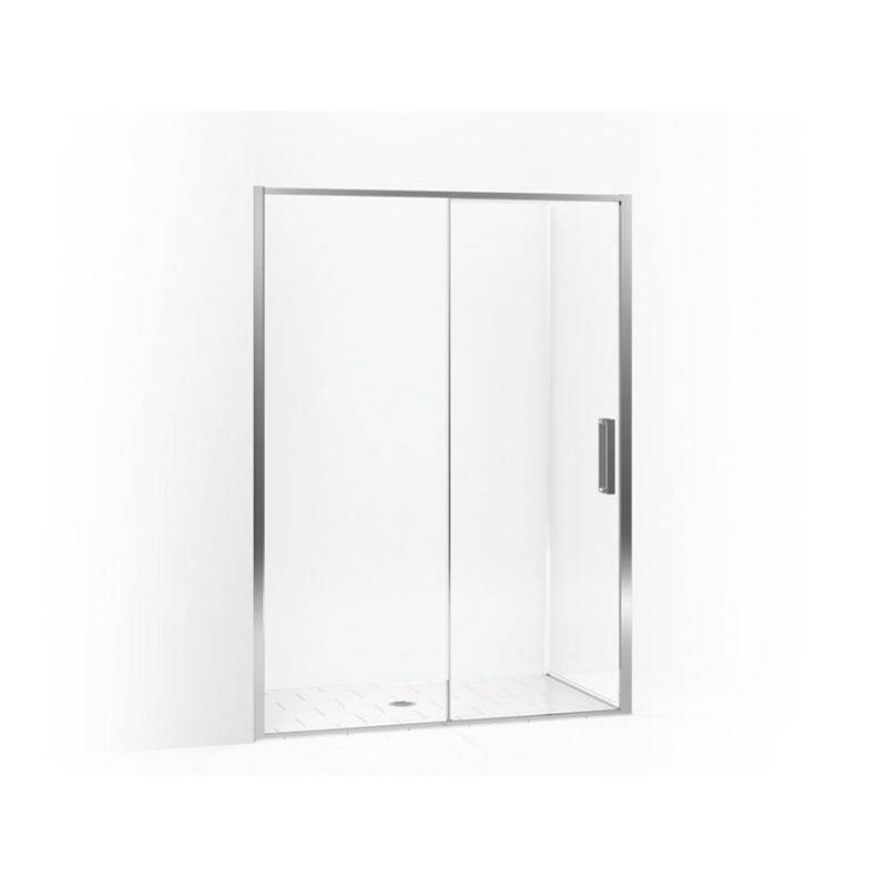 Kohler Torsion® Frameless sliding shower door with return panel, 77'' H x 57-1/2 - 59-1/16'' W, with 5/16'' thick Crystal Clear glass
