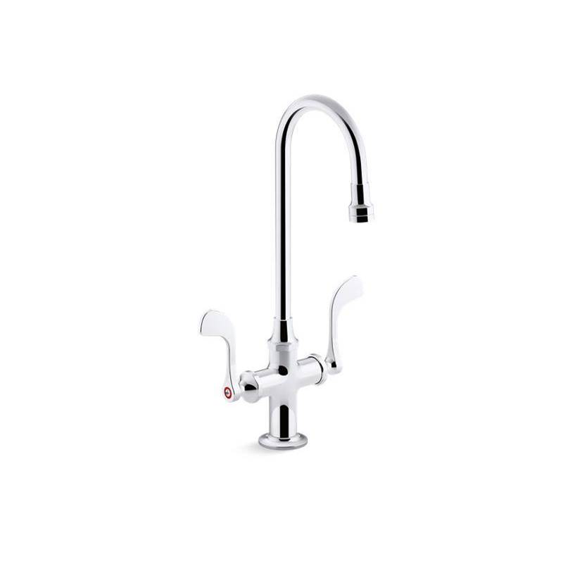 Kohler Triton® Bowe® 1.0 gpm monoblock gooseneck bathroom sink faucet with aerated flow and wristblade handles, drain not included