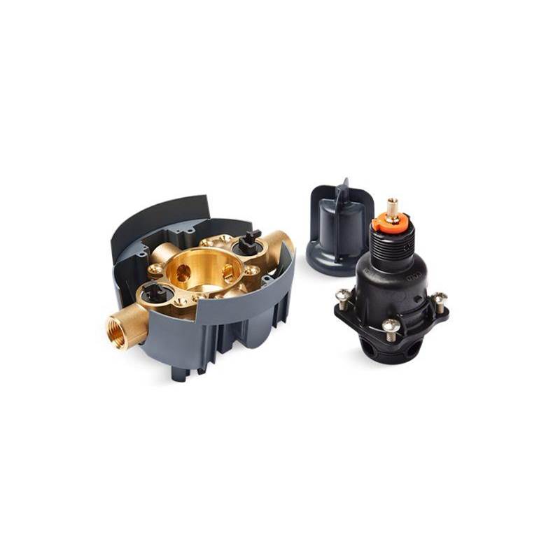 Kohler Rite-Temp® Valve body and pressure-balancing cartridge kit with service stops and female NPT connections, project pack