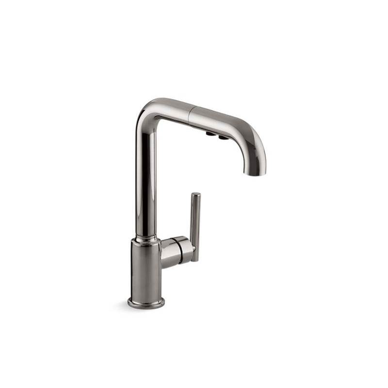 Kohler Purist® Pull-out kitchen sink faucet with three-function sprayhead