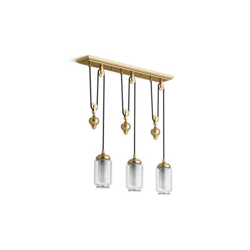 Kohler Artifacts® Three-light adjustable linear chandelier