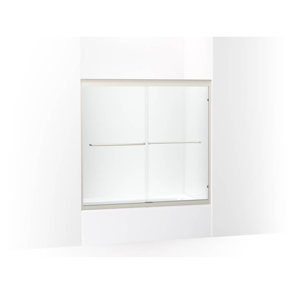 Kohler Fluence 52-in - 57-in W X 55-1/2-in H Sliding Bath Door With 1/4-in Thick Crystal Clear Glass