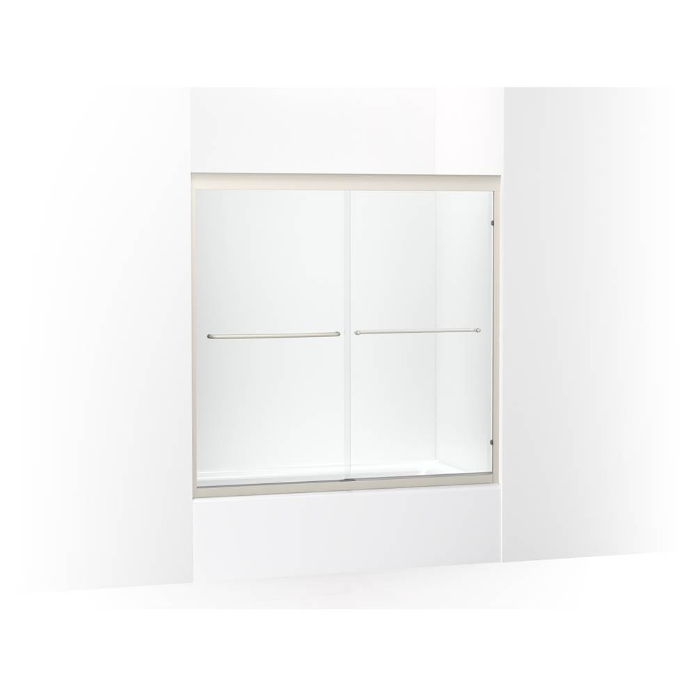 Kohler Fluence 54-5/8 - 59-5/8-in W X 58-in H Sliding Bath Door With 1/4-in Thick Crystal Clear Glass