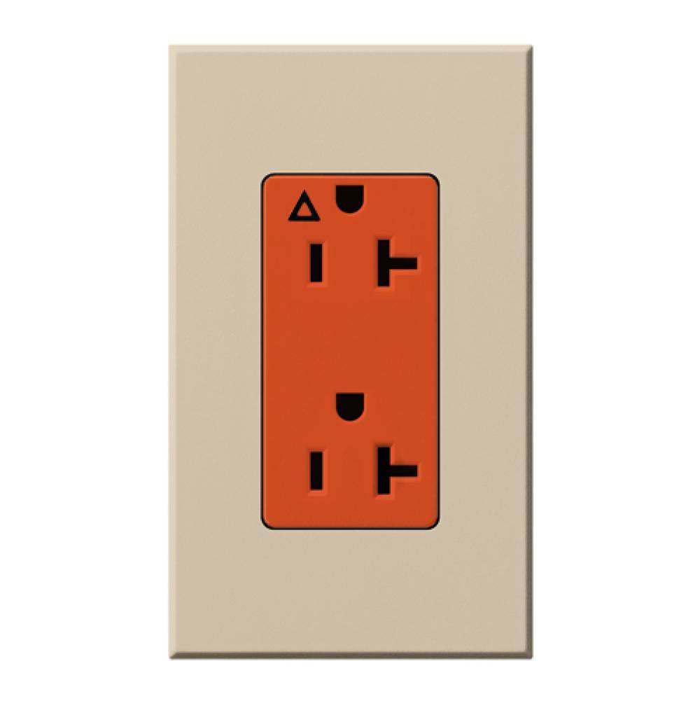 Lutron Arch 20A Recp Iso Grnd - Ornge Taupe